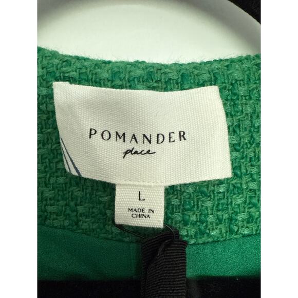 NWT Tuckernuck Pomander Place Emerald Green Tweed Bianca A-Line Dress, L - Picture 6 of 8